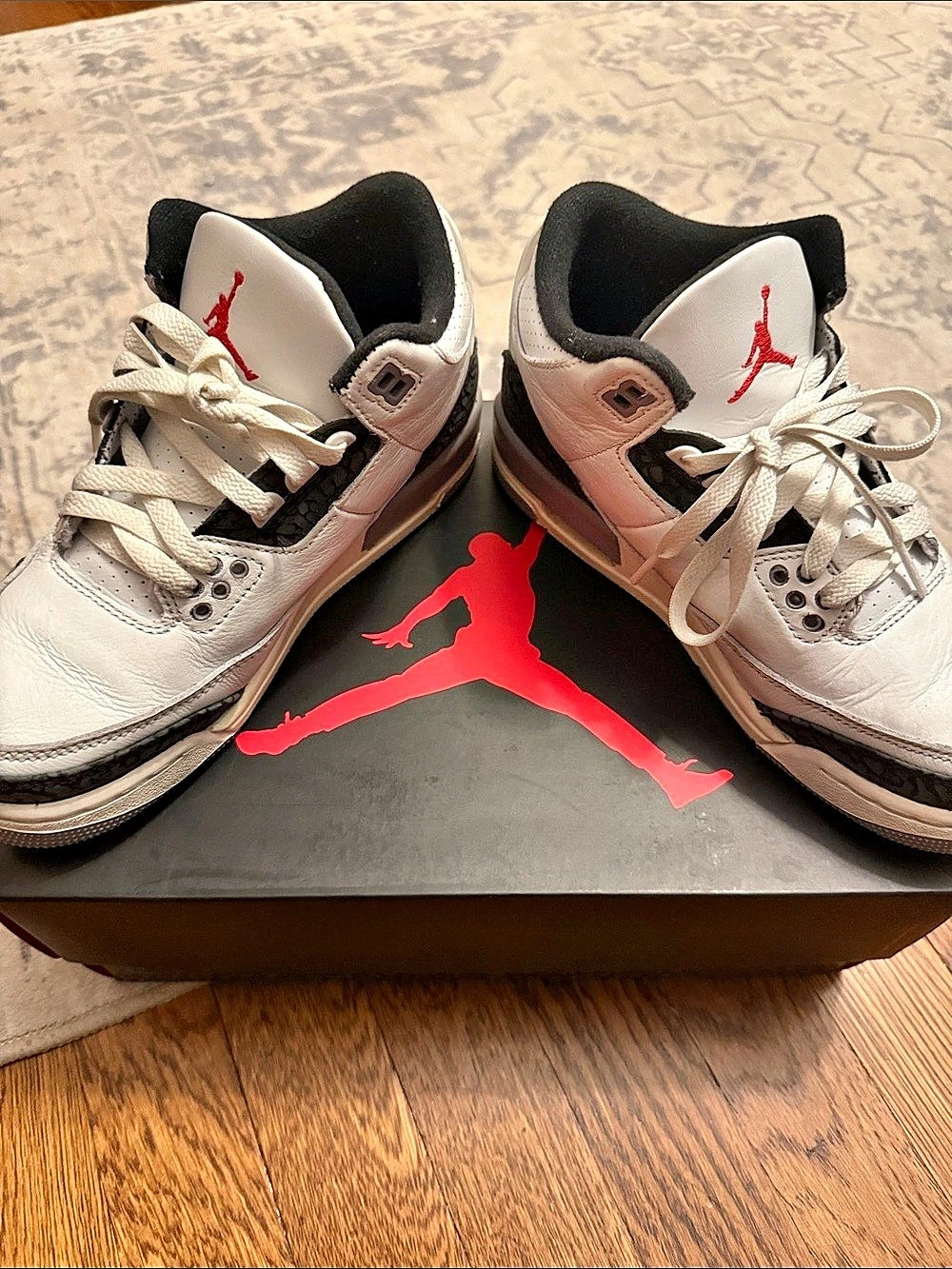 Jordan Air Jordan 3 Retro GS 'Fire Red' White & Black Boys US 4.5